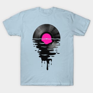 Vinyl LP Music Record Sunset Pink T-Shirt